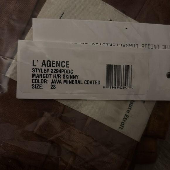 L'agence Marguerite Java Mineral Coated High-Rise Skinny Jean In Java Coated - Picture 5 of 6